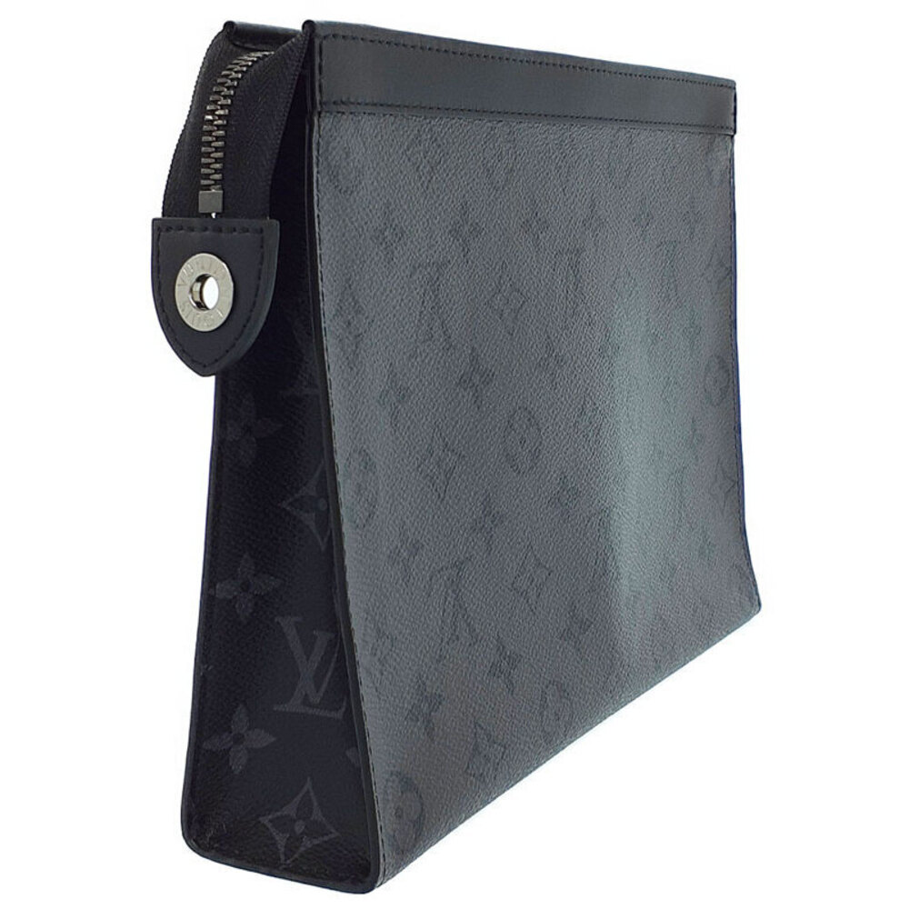 Louis Vuitton Monogram Eclipse Clutch Voyage Reverse Bag Black Pochette